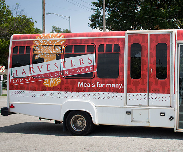 Harvester Food Bank bus
